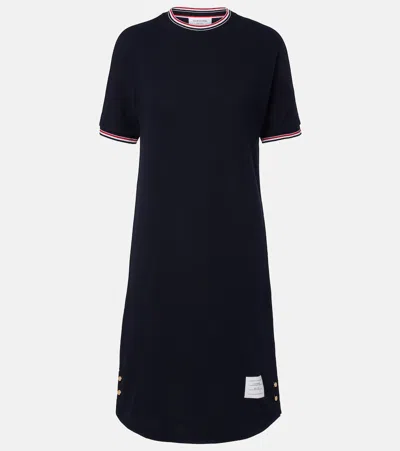 Thom Browne Dolman Cotton T-shirt Dress In Blue