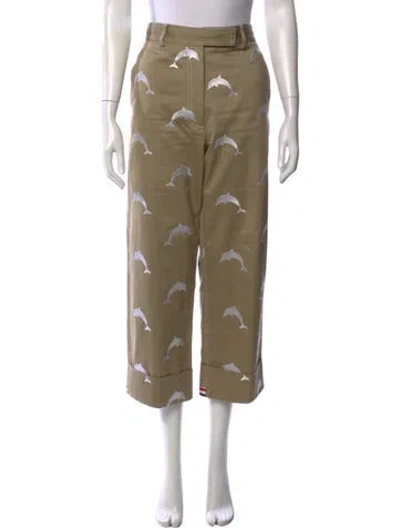 Pre-owned Thom Browne Dolphin Straight Leg Pants In Neutrals
