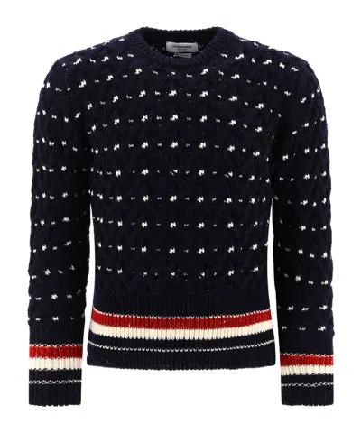 THOM BROWNE THOME BROWN CREWNECK CABLE-KNIT SWEATER