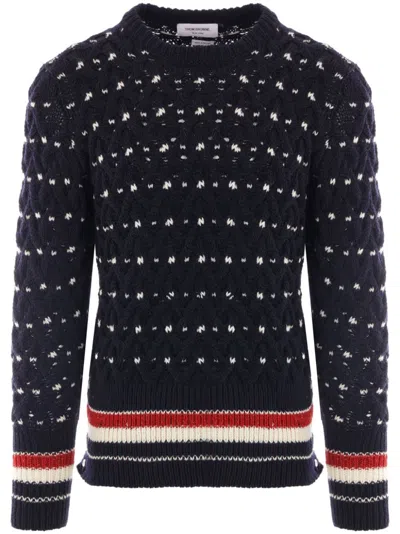 THOM BROWNE DONEGAL CABLE-KNIT JUMPER