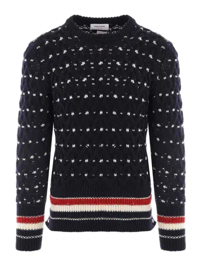 THOM BROWNE SUÉTER CUELLO REDONDO - AZUL OSCURO