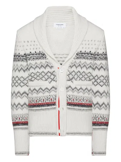 Thom Browne Donegal Knitted Tweed Cardigan In Multi