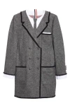 Thom Browne Donegal Long Sleeve Wool Dress In Gray