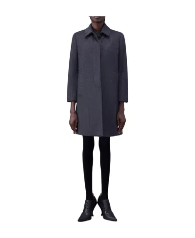 Thom Browne Double Back Slit Cashmere Coat In Blue