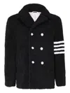 Thom Browne Double-breasted Coat In Black