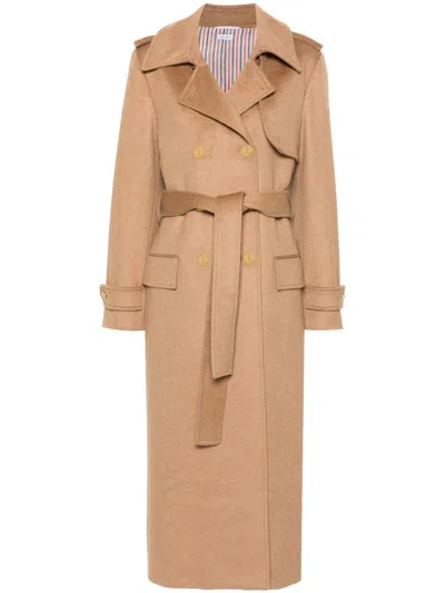 Thom Browne Double-breasted Coat In Neutrals