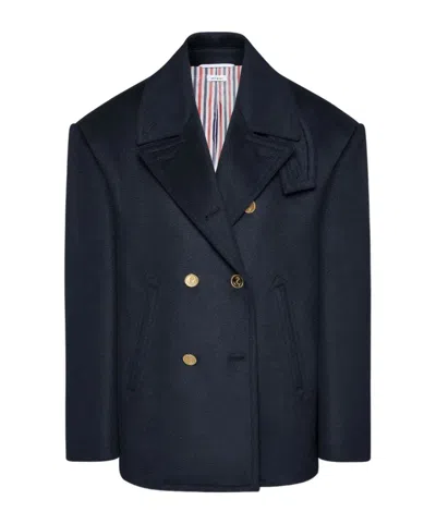 THOM BROWNE THOM BROWNE PZIBERLINE OVERSIZED PEACOAT