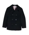 Thom Browne Double-breasted Peacoat In Black