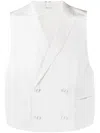 Thom Browne Double-breasted Silk Waistcoat In Neutrals