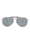 Thom Browne Double-bridge Pilot-frame Sunglasses In 灰色