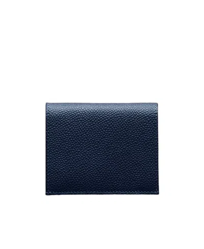 Thom Browne Double Card Bag With Pebble Pattern In Blue