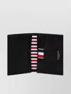 Thom Browne Double Card Holder Embroidered Leather