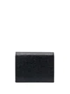 Thom Browne Double Card Holder In Pebble Grain Leather Accessories In Black