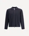 Thom Browne Double Face Full Zip Up Cardigan In Meri In Blue