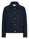 Thom Browne Double-face Jacquard Jacket In Blue
