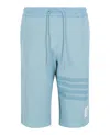 Thom Browne 4-bar Shorts In Cotton Knit In Blue