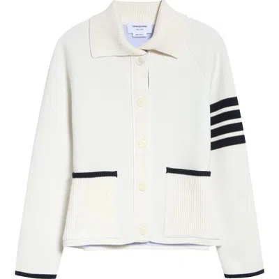 Thom Browne Double Face Pique Stitch Cardigan In Multi