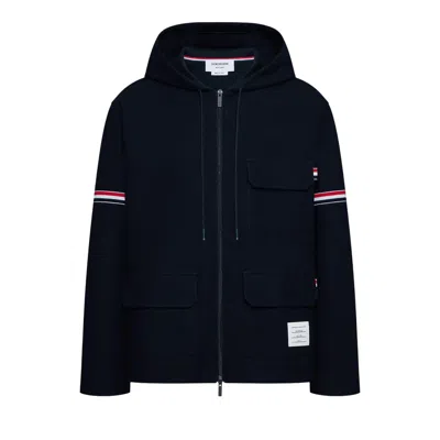 Pre-owned Thom Browne Double Face Tech Twill Oversized Zip Up Parka 'navy' | Blue | Men's Size 3
