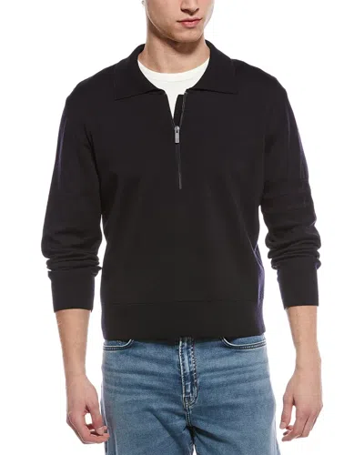 Thom Browne Double Face Wool & Linen-blend Pullover In Blue