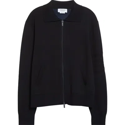 THOM BROWNE THOM BROWNE DOUBLE FACE ZIP WOOL BLEND CARDIGAN