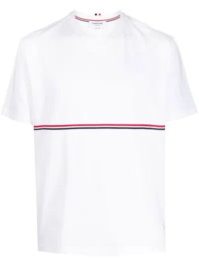 THOM BROWNE DOUBLE-STRIPE COTTON T-SHIRT