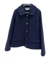 Thom Browne Double-face Jacquard Jacket In Blue