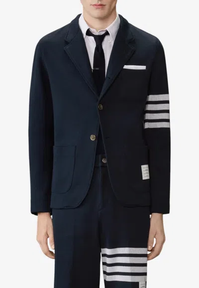 Thom Browne Double-face Knit 4-bar Sack Jacket In Blue