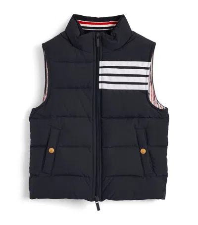 Thom Browne Kids' Stripe-print Down Gilet In 415 Navy