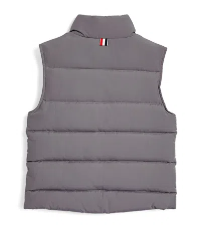 Thom Browne Kids' Down 4-bar Puffer Gilet In Grey