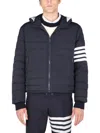Thom Browne Down Jacket 4bar In Blue