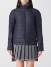Thom Browne Quilted Puffer Jacket With 4-bar Insert In Blue
