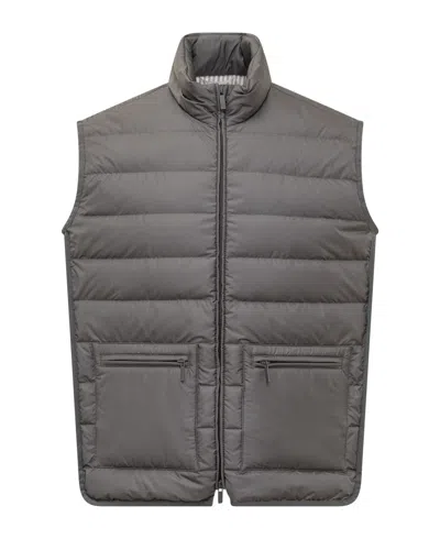 Thom Browne Down Knit Vest In Gray