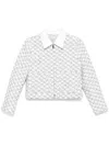 Thom Browne Silk-trimmed Sequined Tweed Down Jacket In Grey