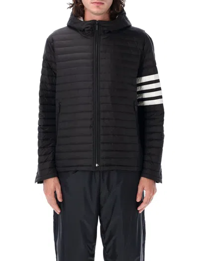 Thom Browne Downfield Quilted Hooded Jacket In Black