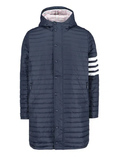 Thom Browne Downfilled Quilted Down Jacket In Blue