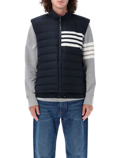 Thom Browne Downfilled Ski Waistcoat With 4-bar In Blue