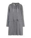 Thom Browne Drawstring-hood Parka Coat In Gray