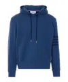 Thom Browne Blue Solid Loopback Overdyed 4-bar Hoodie In Blue