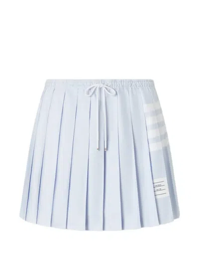 Thom Browne Drawstring Pleated Mini Skirt In Blue