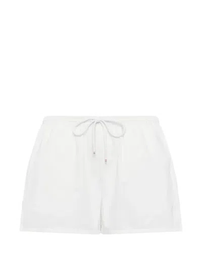 Thom Browne Drawstring Stripe Shorts In White