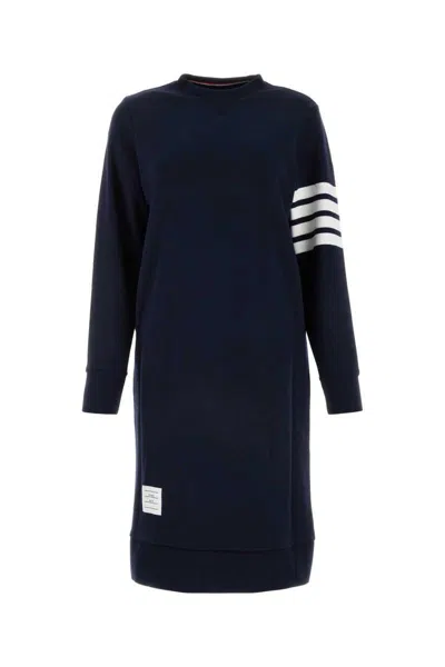 Thom Browne Striped Tweed Mini Dress In Blue