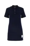 Thom Browne Mini Jacquard Knit Polo Dress In In Blue
