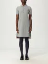 Thom Browne Button-fastening Stripe-detail Mini Dress In Gray