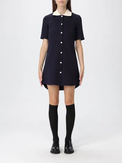 THOM BROWNE DRESS THOM BROWNE WOMAN COLOR NAVY,H21792045