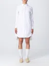 Thom Browne White Knee-length Pocket Shirt Dress In Red