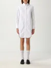 Thom Browne Oxford Cotton Mini Shirt Dress In White