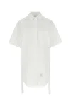 Thom Browne White Poplin Shirt Mini Dress In White