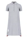Thom Browne Button-fastening Stripe-detail Mini Dress In Gray