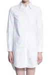 Thom Browne Oxford Cotton Mini Shirt Dress In White