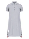 Thom Browne Button-fastening Stripe-detail Mini Dress In Gray